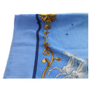 HERMES Carre 140 Scarf Cashmere Blue Auth ar13996M-3