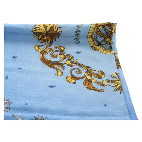 HERMES Carre 140 Scarf Cashmere Blue Auth ar13996M
