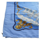HERMES Carre 140 Scarf Cashmere Blue Auth ar13996M-5