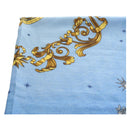 HERMES Carre 140 Scarf Cashmere Blue Auth ar13996M-8