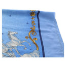 HERMES Carre 140 Scarf Cashmere Blue Auth ar13996M-9