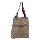 GUCCI GG Supreme Web Sherry Line Tote Bag PVC Beige Gold Auth ar13997-1