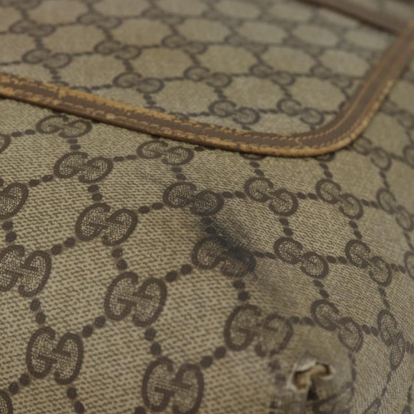 GUCCI GG Supreme Web Sherry Line Tote Bag PVC Beige Gold Auth ar13997