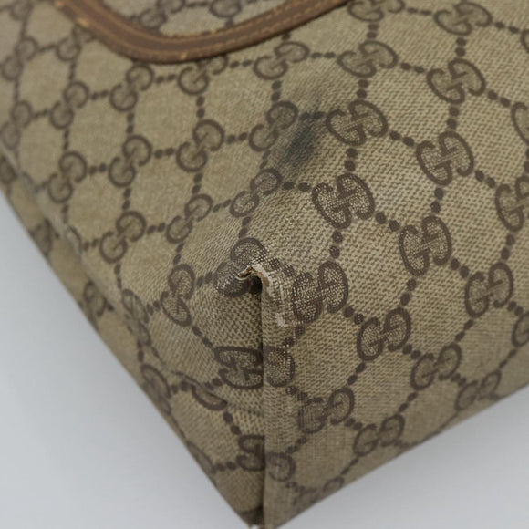 GUCCI GG Supreme Web Sherry Line Tote Bag PVC Beige Gold Auth ar13997