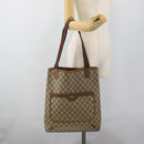 GUCCI GG Supreme Web Sherry Line Tote Bag PVC Beige Gold Auth ar13997-22