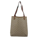GUCCI GG Supreme Web Sherry Line Tote Bag PVC Beige Gold Auth ar13997-3