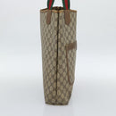 GUCCI GG Supreme Web Sherry Line Tote Bag PVC Beige Gold Auth ar13997-4