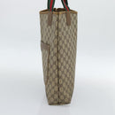 GUCCI GG Supreme Web Sherry Line Tote Bag PVC Beige Gold Auth ar13997-5