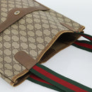GUCCI GG Supreme Web Sherry Line Tote Bag PVC Beige Gold Auth ar13997-6