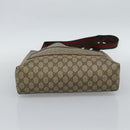 GUCCI GG Supreme Web Sherry Line Tote Bag PVC Beige Gold Auth ar13997-9