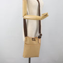 Salvatore Ferragamo Shoulder Bag Canvas Beige Silver Auth ar14005-20
