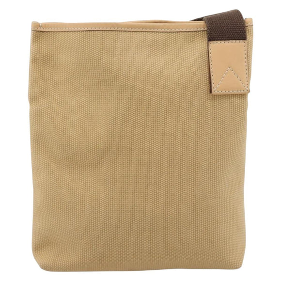 Salvatore Ferragamo Shoulder Bag Canvas Beige Silver Auth ar14005