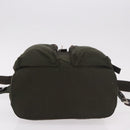PRADA Backpack Nylon Khaki Silver Auth ar14006-5