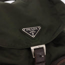 PRADA Backpack Nylon Khaki Silver Auth ar14006-19