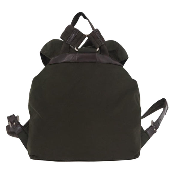PRADA Backpack Nylon Khaki Silver Auth ar14006
