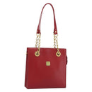 MCM Shoulder Bag Leather Red Gold Auth ar14008-1