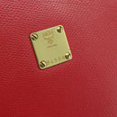 MCM Shoulder Bag Leather Red Gold Auth ar14008-14