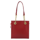 MCM Shoulder Bag Leather Red Gold Auth ar14008-3