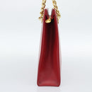 MCM Shoulder Bag Leather Red Gold Auth ar14008-4