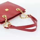 MCM Shoulder Bag Leather Red Gold Auth ar14008-7