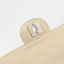 CHANEL New Travel Line Chain Shoulder Bag Canvas Beige Silver CC Auth ar14011SAV-16