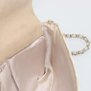 CHANEL New Travel Line Chain Shoulder Bag Canvas Beige Silver CC Auth ar14011SAV-19