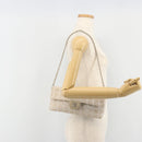 CHANEL New Travel Line Chain Shoulder Bag Canvas Beige Silver CC Auth ar14011SAV-23