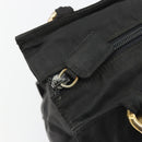 PRADA Hand Bag Nylon Black Gold Auth ar14012-15