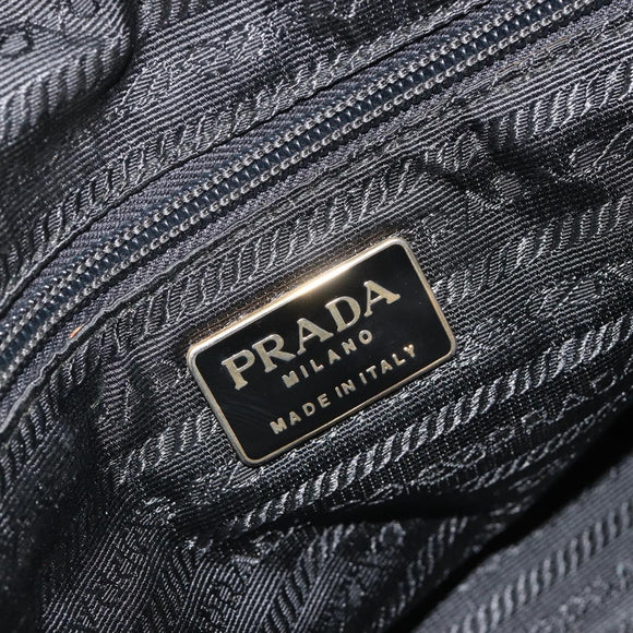 PRADA Hand Bag Nylon Black Gold Auth ar14012
