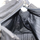 PRADA Hand Bag Nylon Black Gold Auth ar14012-18