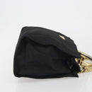 PRADA Hand Bag Nylon Black Gold Auth ar14012-4