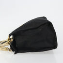 PRADA Hand Bag Nylon Black Gold Auth ar14012-5