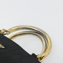 PRADA Hand Bag Nylon Black Gold Auth ar14012-8