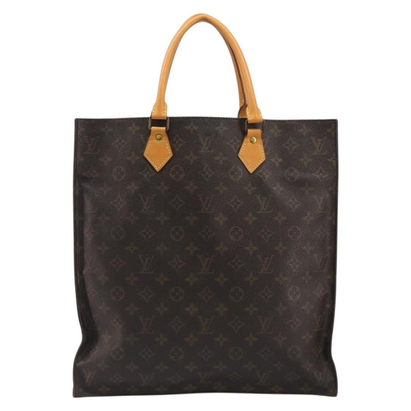 LOUIS VUITTON Monogram Sac Plat Hand Bag M51140 LV Auth ar14015