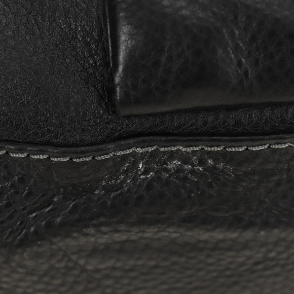 Chloe Paddington Hand Bag Leather Black Gold Silver Auth ar14018SAM