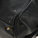 Chloe Paddington Hand Bag Leather Black Gold Silver Auth ar14018SAM-15