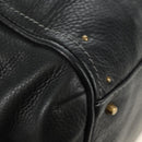 Chloe Paddington Hand Bag Leather Black Gold Silver Auth ar14018SAM-16