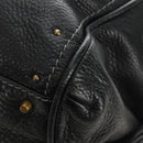 Chloe Paddington Hand Bag Leather Black Gold Silver Auth ar14018SAM-17