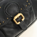 Chloe Paddington Hand Bag Leather Black Gold Silver Auth ar14018SAM-18