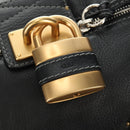 Chloe Paddington Hand Bag Leather Black Gold Silver Auth ar14018SAM-22
