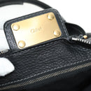 Chloe Paddington Hand Bag Leather Black Gold Silver Auth ar14018SAM-24