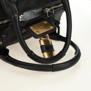 Chloe Paddington Hand Bag Leather Black Gold Silver Auth ar14018SAM-8