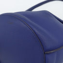 CELINE Hand Bag Leather Blue Silver Auth ar14019A-9