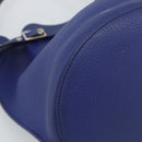 CELINE Hand Bag Leather Blue Silver Auth ar14019A-14