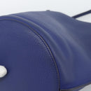 CELINE Hand Bag Leather Blue Silver Auth ar14019A-15