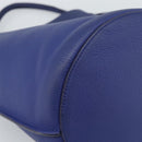 CELINE Hand Bag Leather Blue Silver Auth ar14019A-16