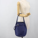CELINE Hand Bag Leather Blue Silver Auth ar14019A-17