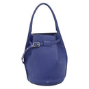 CELINE Hand Bag Leather Blue Silver Auth ar14019A-13
