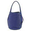 CELINE Hand Bag Leather Blue Silver Auth ar14019A-2