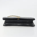 CHANEL Matelasse Chain Hand Bag Lamb Skin Black Gold CC Auth ar14020-10